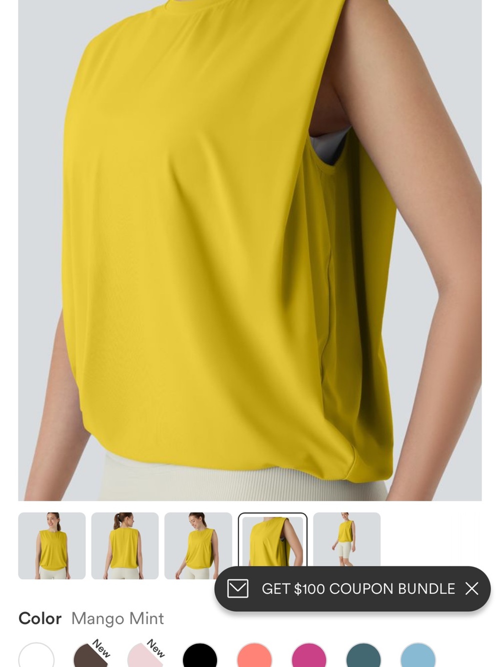 HALARA Mango Mint Sleeveless Tank Top - Bright Yellow